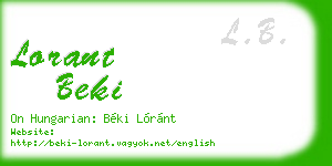 lorant beki business card