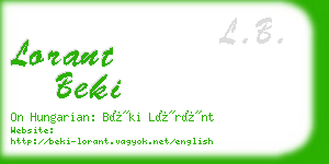 lorant beki business card